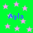 Green background with pink stars and blue text reading 'Ayla' repeated across the image.