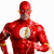 Two side-by-side frames of a pixelated Flash character in red costume with yellow accents and lightning bolt emblem, displayed as an animated contact sheet.
