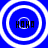 Four blue circular icons with white concentric rings and black text 'HANA' at center, arranged in a on a solid blue background