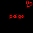 Red pixelated heart symbol above two instances of the word 'poige' in red text on a black background.