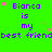 Green background with purple text reading "Bianca is my best friend" repeated in a , stars scattered throughout, and a gray rectangle in the bottom-right corner