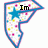 A blue-outlined, star-patterned shape with changing text : "Im", "famous", and "son"