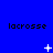 Blue background with repeated "lacrosse" text and changing white pixel symbols across three