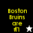 Yellow pixelated text "Boston Bruins are #1" on black, white, and gray backgrounds with a white or black star icon.