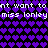 Pixelated icon with repeating purple heart pattern background and white text reading "want to miss lonley" in two mirrored