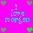 A bright pink background features four identical text blocks reading "i love morgan" in light blue pixelated font, surrounded by green and gray heart icons.