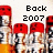 Pixelated image of a character with red cap and yellow outfit, showing text variations
