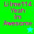Pixelated text 'Lilme114 Yeah Im Awesome' on green and cyan backgrounds with star symbols, displayed in a