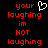 Red pixelated text on black background with white heart symbol above 'your' in left ; identical right lacks the heart