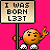 Pixelated character holds sign reading 'I WAS BORN L33T' against pink background; green text reads 'Original Icons .com' on dark green