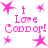 Pink star shapes and text reading 'i Love Connor!' arranged in a pattern on white background