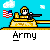 Animated pixel art contact sheet showing a tank-mounted soldier firing across 20 frames with yellow muzzle flashes on later frames.