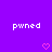 Purple background with repeated white text 'pwned' and pink heart symbols arranged in a pattern