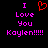 Pixelated text and heart symbol on black background with pink and red elements.