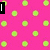 A static image of a polka dot pattern with green dots on pink background, brown dots on light pink background, and blue dots on white background.