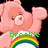 Pixelated pink elephant with raised trunk, green text 'brookie' over rainbow arc on black background.
