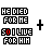 Pixelated black text on white background reads 'HE DIED FOR HE SO I LIVE FOR HIM' with red pixel in second line and a black plus sign to the right.