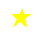 Yellow star-shaped pixel art with four small yellow lines radiating from its top-right, bottom-left, and bottom-right corners against a gray background.