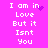 Pixelated text on bright pink background with animated purple heart and dot patterns changing across frames.