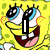 Animated yellow sponge character with large eyes and open mouth, overlaid with black text 'I' on a yellow background.