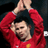 Static 48x48 pixel icon showing a person in red sports attire with arms raised above head, dark background, and visible pixelation artifacts.