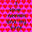Pixelated text on a pink background with red heart pattern, repeating 'I love nermin and my bfis' in dark green letters.