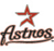 Red star symbol above stylized cursive text reading 'Astros' on white background.