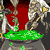 Animated contact sheet showing two frames of a pixelated horror-themed buddy icon with green liquid, red background, and skeletal figures.