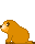 Pixelated orange groundhog in multiple poses on gray background, showing seated, standing, and side views with subtle expression changes.