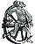 Two pixelated grayscale animated frames of a stylized character with flowing hair and dynamic pose against gray background.