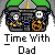 Animated contact sheet of a pixel art buddy icon showing a green and gray vehicle with white eyes, orange circular elements, and changing text bubbles across 10 frames.