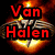 Four animated display fiery backgrounds with red text and metallic symbols, transitioning between phrases