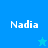 Pixelated blue background with white text 'Nadia' and a small star symbol in different positions across four quadrants.