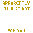 Animated contact sheet of 18 frames showing a yellow text-based animation cycling through phrases "APPARENTLY I'M JUST NOT" and "FOR YOU" with alternating gray "PERFECT ENOUGH" text, ending in pixelated dots on white background.