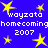 Blue background with yellow stars and repeated white text reading "wayzata homecoming 2007" in pixelated font.