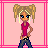 Animated contact sheet of a pixel art character performing step and sit actions with text overlays on pink background.