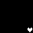 Three pixelated heart shapes on a black background, with one white and two gray hearts positioned at different screen locations.