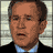 Pixelated of a man in a suit with blue shirt, showing text overlays about supporting exports and American jobs, with some frames distorted