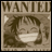 Animated pixel art of a character with spiky brown hair and a wide grin, set against a sepia-toned background with 'WANTED' text at the top.