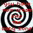 Black and white spiral background with red text reading "you have now cross into the boby zone" in four identical quadrants.