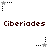 Pixelated icon set with star symbols and text 'Ciberiades' repeated across showing animation changes