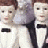 A 4-frame animated contact sheet showing two wedding-dressed figures against a pink background with text promoting marriage equality.