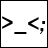 A 48x48 pixel animated contact sheet showing two frames of a minimalist smiley face icon with directional arrows and punctuation on white background, alongside "AnimeIM" text on black background.