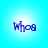 Four identical blue pixelated 'Whoa' text icons arranged in a on light blue gradient backgrounds