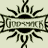 A 3x2 contact sheet of six animated frames from a Godsmack-themed AIM buddy icon, featuring band members and the band's logo with sunburst design.