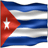 Static pixelated image of the Cuban flag with red triangle, white star, and blue-white stripes on a transparent background.