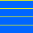 Blue background with yellow horizontal lines arranged in three , each containing eight evenly spaced lines