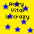 Yellow background with blue stars and repeated text 'Aviry Vital is crazy' in black pixelated font.