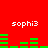 Red background with white text 'sophi3' repeated four times and green horizontal bars in two , each showing different bar patterns