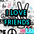 Pixelated text blocks in cyan, red, and magenta on a patterned background with repeated cartoon faces.